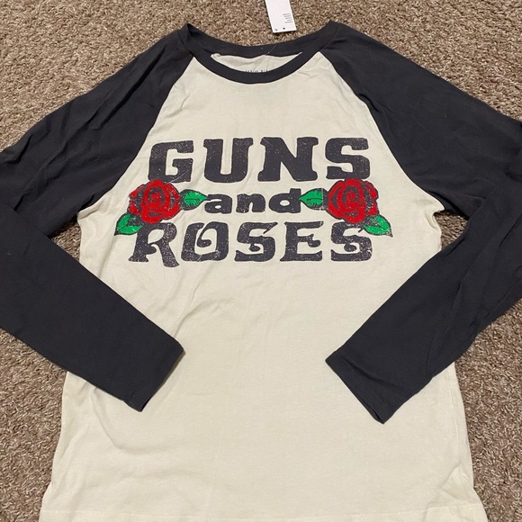 Urban Outfitters Guns N’ Roses Logo Long Sleeve Raglan Tee - New Szie S - Picture 4 of 7
